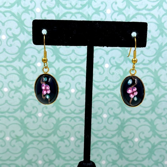 Jewelry - Vintage Y2K Murano Glass And Gold Dangle Earrings